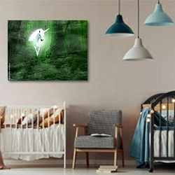«Единорог в сказочном лесу» в интерьере детской комнаты для мальчика