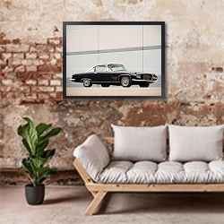 «Dual-Ghia L6.4 Coupe '1960–63» в интерьере гостиной в стиле лофт над диваном