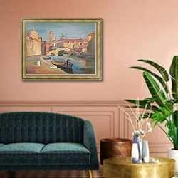 «Venice» в интерьере классической гостиной над диваном