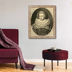 «Christine de France» в интерьере гостиной в бордовых тонах