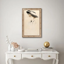 «Portrait de femme au chapeau» в интерьере в классическом стиле над столом