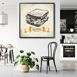 «Иллюстрация с сэндвичем» в интерьере современной светлой кухни
