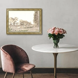 «Dammen ved Vogneserup» в интерьере в классическом стиле над креслом