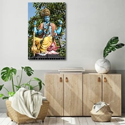 «Статуя Шивы, идол индусов в Убуд, Бали, Индонезия» в интерьере современной комнаты над комодом