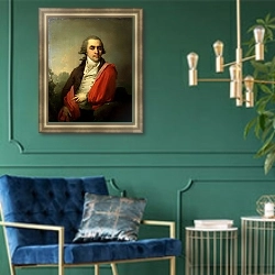 «Портрет Ардальона Александровича Торсукова» в интерьере в классическом стиле с зеленой стеной