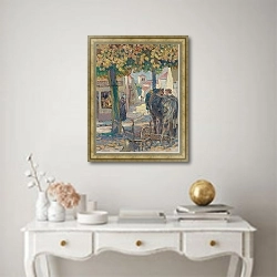 «Деревенские сцены» в интерьере в классическом стиле над столом