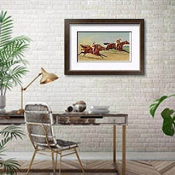 «Будущее 1892 с Морелло, Леди Вайолет и Сент-Леонардсом» в интерьере кабинета с кирпичными стенами над столом