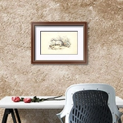 «Paradoxurus Dubius» в интерьере кабинета с песочной стеной над столом