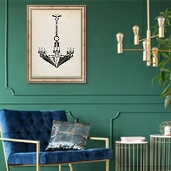 «Chandelier» в интерьере в классическом стиле с зеленой стеной