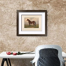 «Доброволец; Величайший из ныне живущих производителей рысей» в интерьере кабинета с песочной стеной над столом