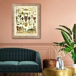 «Greek articles» в интерьере классической гостиной над диваном