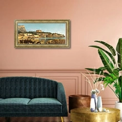 «View Of Acquasanta, Palermo» в интерьере классической гостиной над диваном