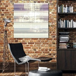 «Гранж текстура #100» в интерьере кабинета в стиле лофт с кирпичными стенами