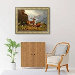 «После драки» в интерьере в классическом стиле над комодом