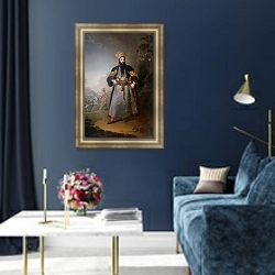 «Портрет Муртазы-Кули-хана» в интерьере в классическом стиле в синих тонах