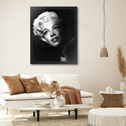 «Monroe, Marilyn 93» в интерьере светлой гостиной в стиле ретро