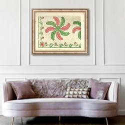 «Quilt Applique Pattern» в интерьере гостиной в классическом стиле над диваном