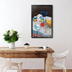 «Накрытый стол» в интерьере кухни с деревянным столом