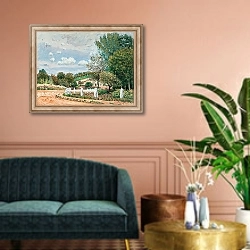 «La Route De Verrieres» в интерьере классической гостиной над диваном