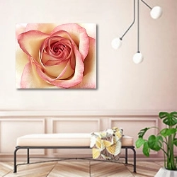 «Бело-розовая роза макро» в интерьере современной прихожей в розовых тонах