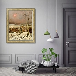 «Cossacks Attacked By The Guard Of Honor During Napoleon’s Russian Campaign» в интерьере коридора в классическом стиле