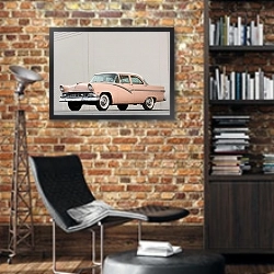 «Ford Fairlane Town Sedan '1956» в интерьере кабинета в стиле лофт с кирпичными стенами