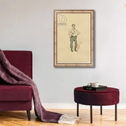 «Mr George, c.1920s» в интерьере гостиной в бордовых тонах