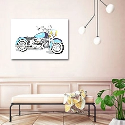 «Vector Cartoon Motobike. Available eps-10 format separated by groups and layers with transparency effects for one-click repaint.» в интерьере современной прихожей в розовых тонах