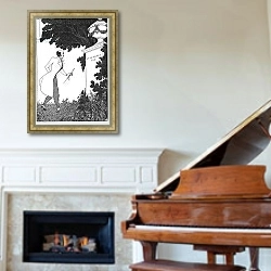 «Et in Arcadio Ego, illustration from 'The Savoy', 1896» в интерьере классической гостиной над камином