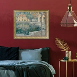 «Бассейн убежища» в интерьере спальни с акцентной стеной