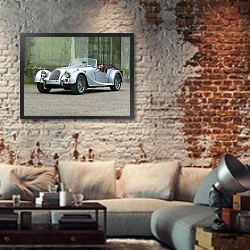 «Morgan Plus 8 '1968–2004» в интерьере гостиной в стиле лофт с кирпичной стеной