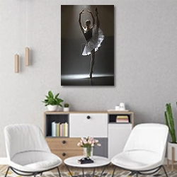 «Балерина в белой пачке» в интерьере офиса над шкафом с документами