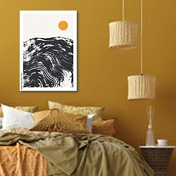 «Солнечные арки 6» в интерьере спальни  в этническом стиле в желтых тонах