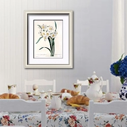«Нарцисс с множеством цветков» в интерьере столовой в стиле прованс над столом