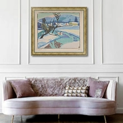 «Rajcza in winter» в интерьере гостиной в классическом стиле над диваном