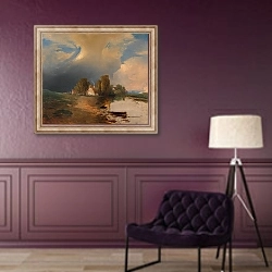 «Partie aus den westungarischen Donauauen mit aufsteigendem Gewitter» в интерьере в классическом стиле в фиолетовых тонах