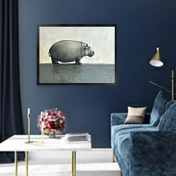 «Hippo's tranquil territory» в интерьере в классическом стиле в синих тонах