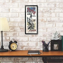 «Poster advertising 'La Terre' by Emile Zola, 1889» в интерьере кабинета в стиле лофт над столом