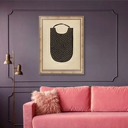 «Quilted Chest Protection» в интерьере гостиной с розовым диваном