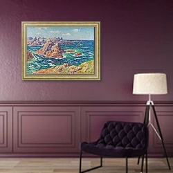 «Rochers de Pern, Ouessant» в интерьере в классическом стиле в фиолетовых тонах