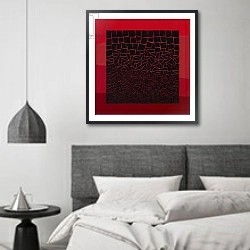 «Red maze» в интерьере спальне в стиле минимализм над кроватью
