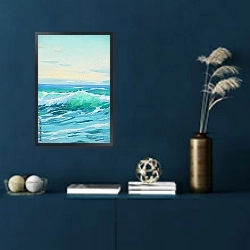 «Волна 1» в интерьере в классическом стиле в синих тонах