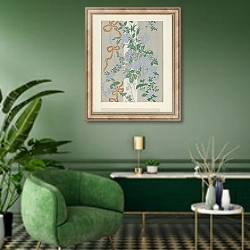 «Wallpaper» в интерьере гостиной в зеленых тонах