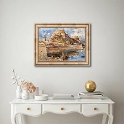 «Corfu. The Old Fort from the South» в интерьере в классическом стиле над столом