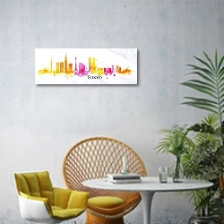 «Токио» в интерьере современной гостиной с желтым креслом