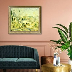 «Landscape with a Bridge» в интерьере классической гостиной над диваном