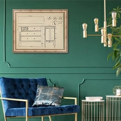 «Chest of Drawers» в интерьере в классическом стиле с зеленой стеной