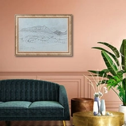 «Fra Glen Sannox, Arran, Skottland» в интерьере классической гостиной над диваном