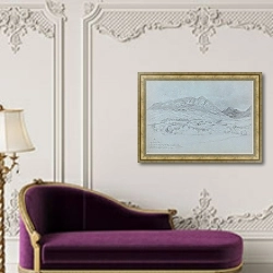 «Брат Глен Сэннокс, Арран, Шотландия» в интерьере в классическом стиле над банкеткой