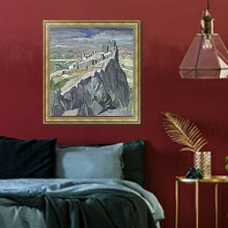 «Сан-Марино» в интерьере спальни с акцентной стеной